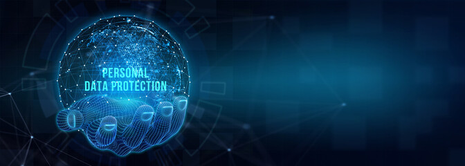 Data protection privacy concept. Personal data protection. 3d illustration