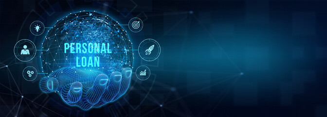 Business, Technology, Internet and network concept. Loan personal finance. 3d illustration