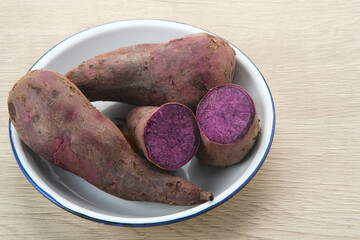 Raw Purple Sweet Potatoes (ubi ungu)
