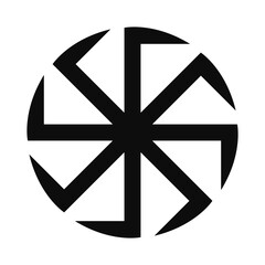 Russian spinning wheel symbol - Kolovrat Swastika vector icon isolated  - obrazy, fototapety, plakaty
