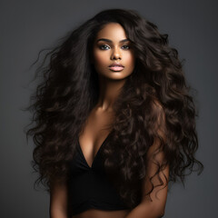 Naklejka premium Pretty black woman model