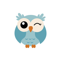 vector cute owl interested in something beauty