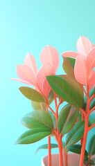 pink lily flower on green background