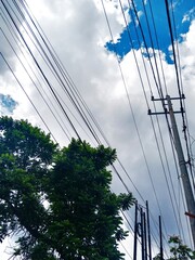 Obraz premium The wrong way to install electrical cables often creates electrical short circuits.
