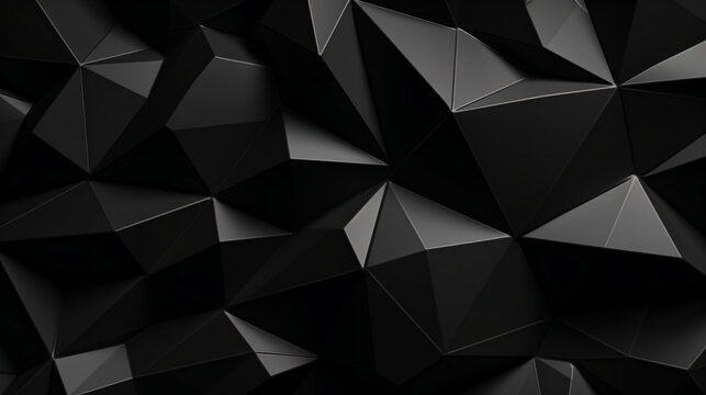 black geometrics with abstract shape 3d background in the style of rough clusters, bulbous, faceted shapes, dotted - Generative AI