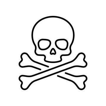 recommend clip art: Skull and crossbones line icon vector isolated