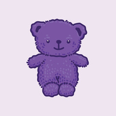 Teddy Bear hand drawing cartoon style, cute and funny vector image