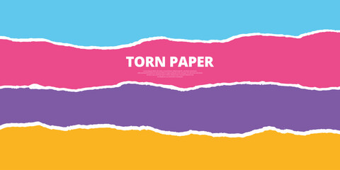Vector torn paper colorful infographic background design