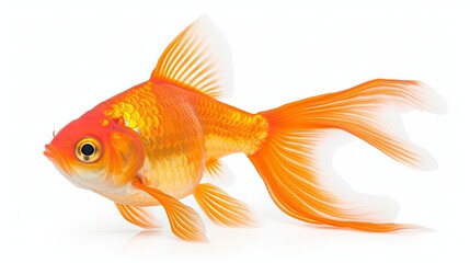 Fresh goldfish isolated on white background