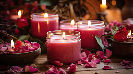 Obraz na płótnie Canvas Valentine Handcrafted Candles