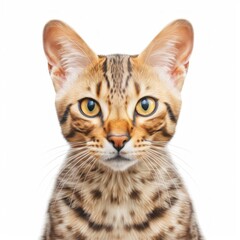 Obraz premium Ocicat_cat_photorealism_style_on_white_background