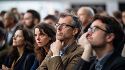 Event attendees listening seriously - Generative AI