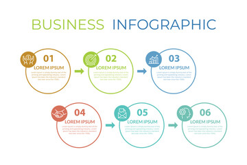 Presentation business infographic template with 6 options