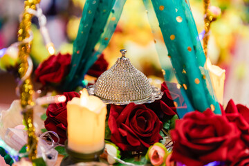 Afghani pre wedding heena henna night ritual items close up
