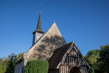 Fototapeta na wymiar Catholic church in Saint Aubin, Eure, France.