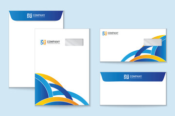 Abstract colorful business envelope template design