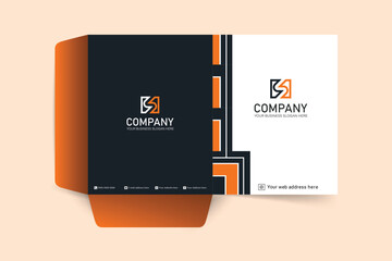 Abstract business presentation folder template