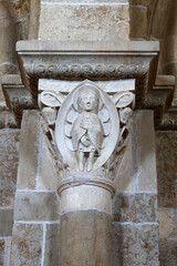 Fototapeta na wymiar Saint Mary Magdalene basilica, Vezelay, France. Capital : Daniel