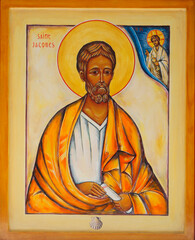 Fototapeta premium Saint James icon in Saint Mary Magdalene basilica, Vezelay, France