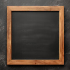 Blank chalkboard in wooden frame isolated on white background