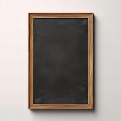 Blank chalkboard in wooden frame isolated on white background