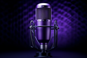 a purple microphone with a purple background