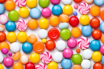 Fototapeta na wymiar a group of colorful round candiea group of colorful round candiess