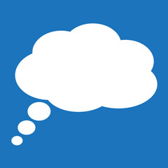 Speech or think bubble, empty communication cloud. Vector design element.