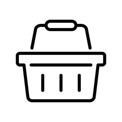 Shopping basket line icon - vector illustration