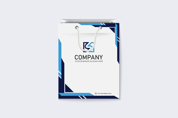 Abstract colorful business shopping bag template design