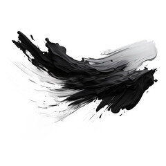 Black paint stroke isolated on white background