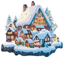 Fairytale Christmas village of gingerbread houses