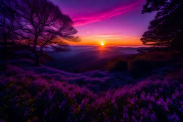 Fototapeta na wymiar Compose a haiku that captures the fleeting beauty of violet sunsets
