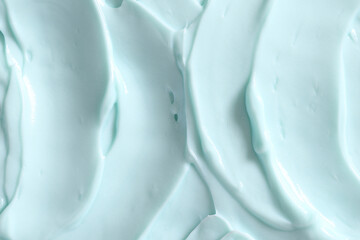 Blue skin care cosmetic beauty cream texture background in close up