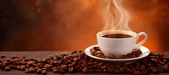 Banner of cup of coffee