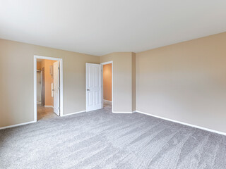Modern residential empty bedroom interior