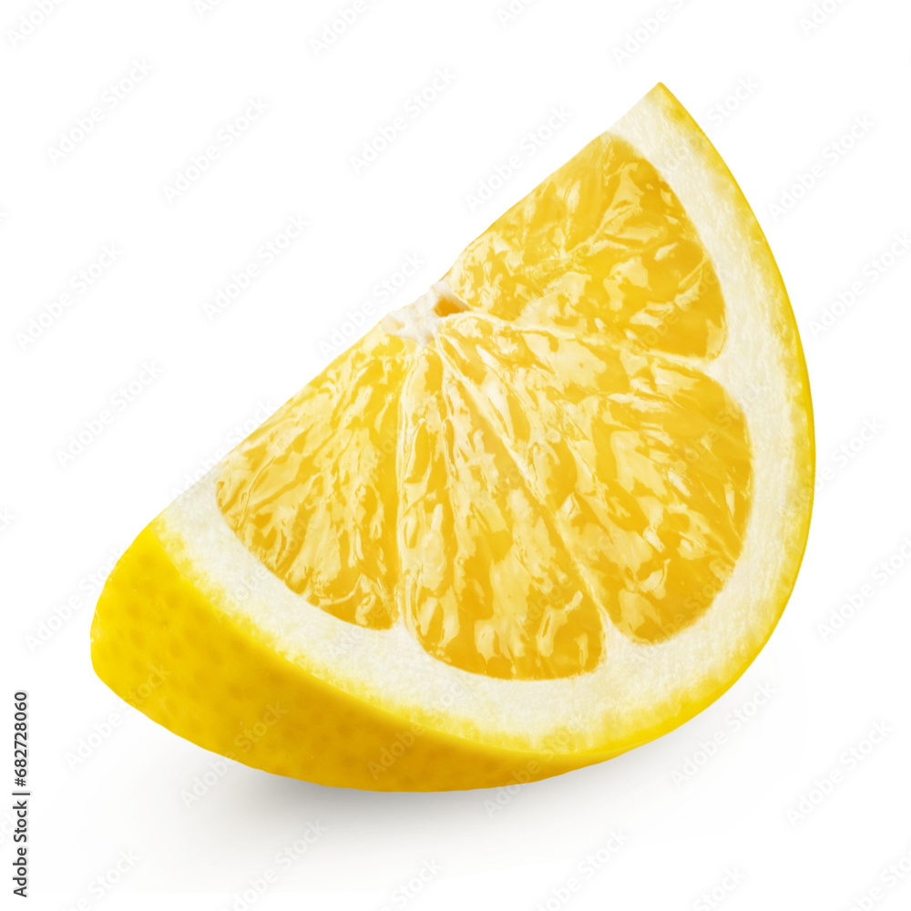 Poster lemon isolated. a slice of ripe lemon on a transparent background.