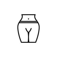 Female waist outline icon. Vector illustration. The isolated icon suits the web, infographics, interfaces, and apps.