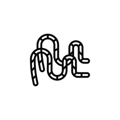 Gym, battle rope exercise outline icon. Vector illustration. The isolated icon suits the web, infographics, interfaces, and apps.