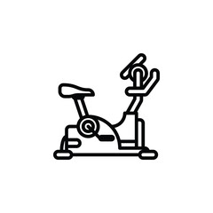 Stationary bike outline icon. Vector illustration. The isolated icon suits the web, infographics, interfaces, and apps.