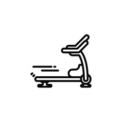 Treadmill outline icon. Vector illustration. The isolated icon suits the web, infographics, interfaces, and apps.