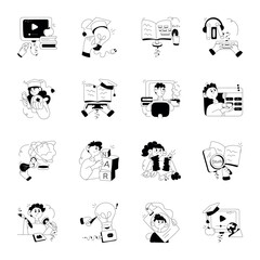 Fototapeta premium Bundle of Knowledge Hand Drawn Illustrations