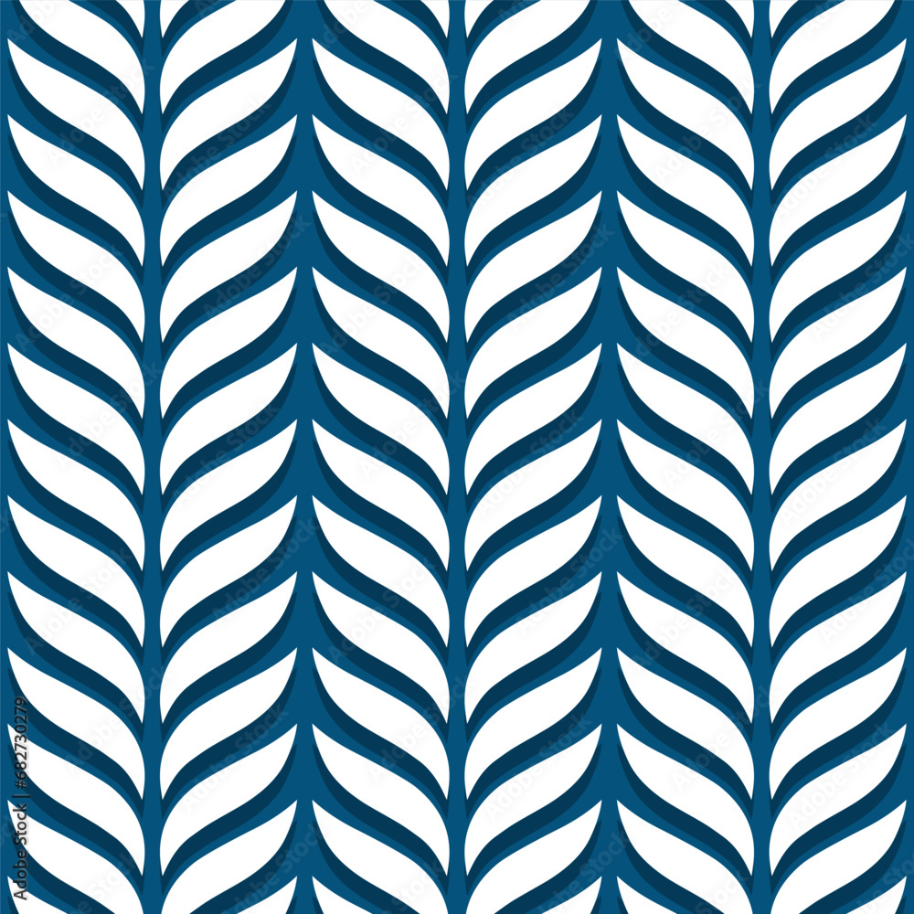 Poster geometric leaf shapes in vertical rows. abstract botanical elements vector illustration. white elega