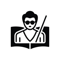 Black solid icon for teacher 