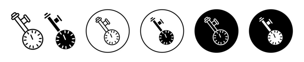 Tire pressure monitoring vector icon illustration set - obrazy, fototapety, plakaty