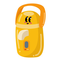 a yellow bag with a face on it