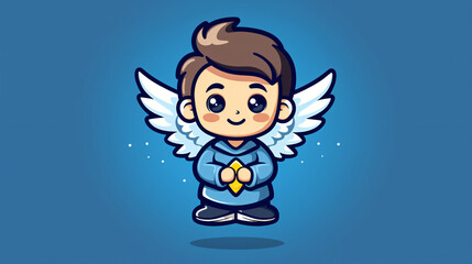 Logo Angels Cartoon Mascot Template