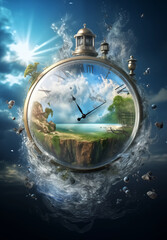 the poster for global warming in the style of mixes realistic