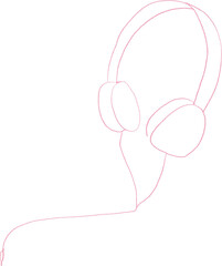 Headphone line art illustration
