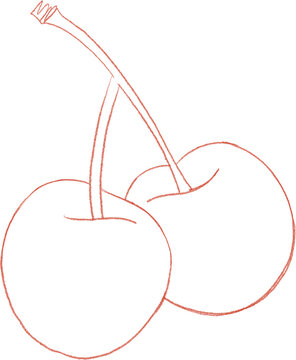 recommend clip art: Cherries line art illustration